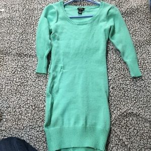 Teal sweater dress